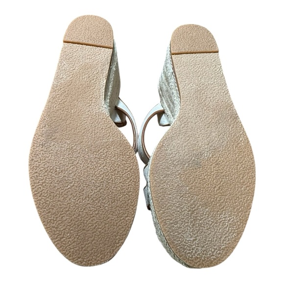 Talbots Chic Canvas Espadrille Platform Sandals Size 9M Neutral Strappy - Picture 10 of 13